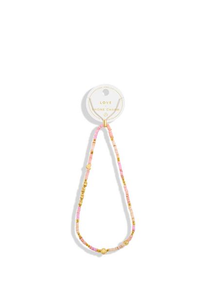 Joma Jewellery Happy Little Moments Collection Love Beaded Phone Charm, Multi