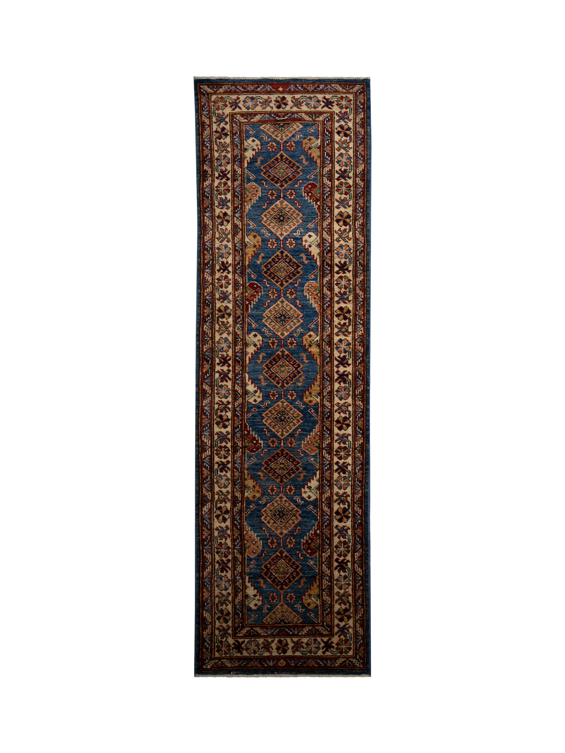 Gooch Oriental Supreme Kazak Runner Rug, Blue, L203 x W58 cm