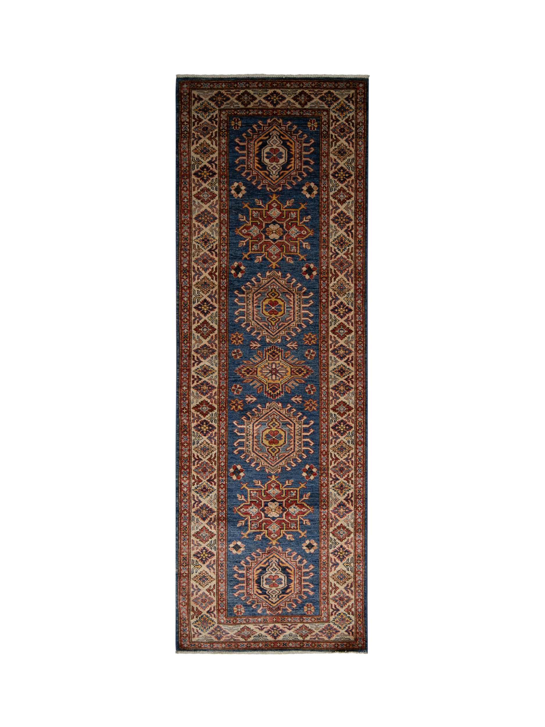 Gooch Oriental Supreme Kazak Runner Rug, Blue, L247 x W80 cm