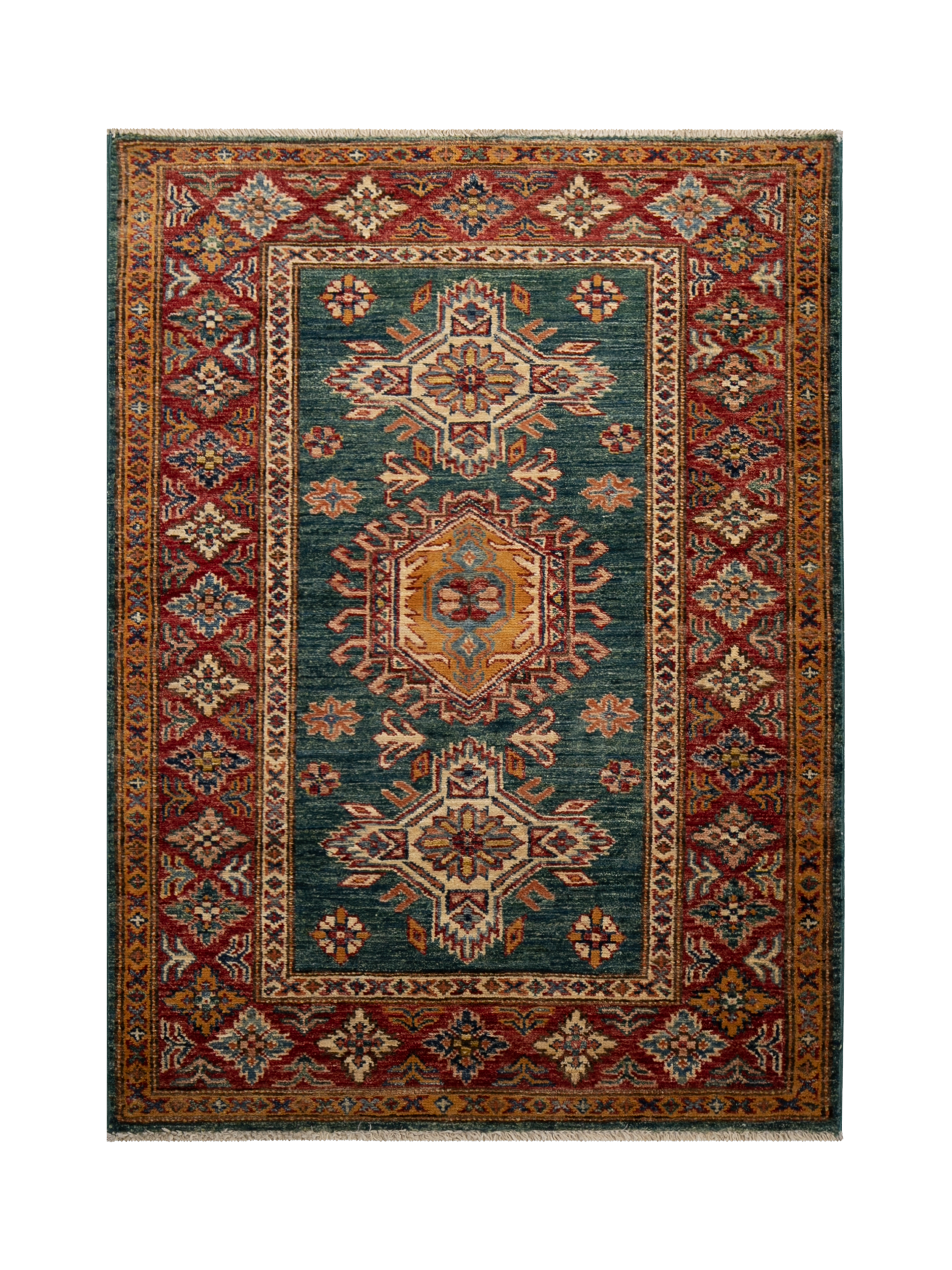 Gooch Oriental Supreme Kazak Rug, Green, L130 x W87 cm