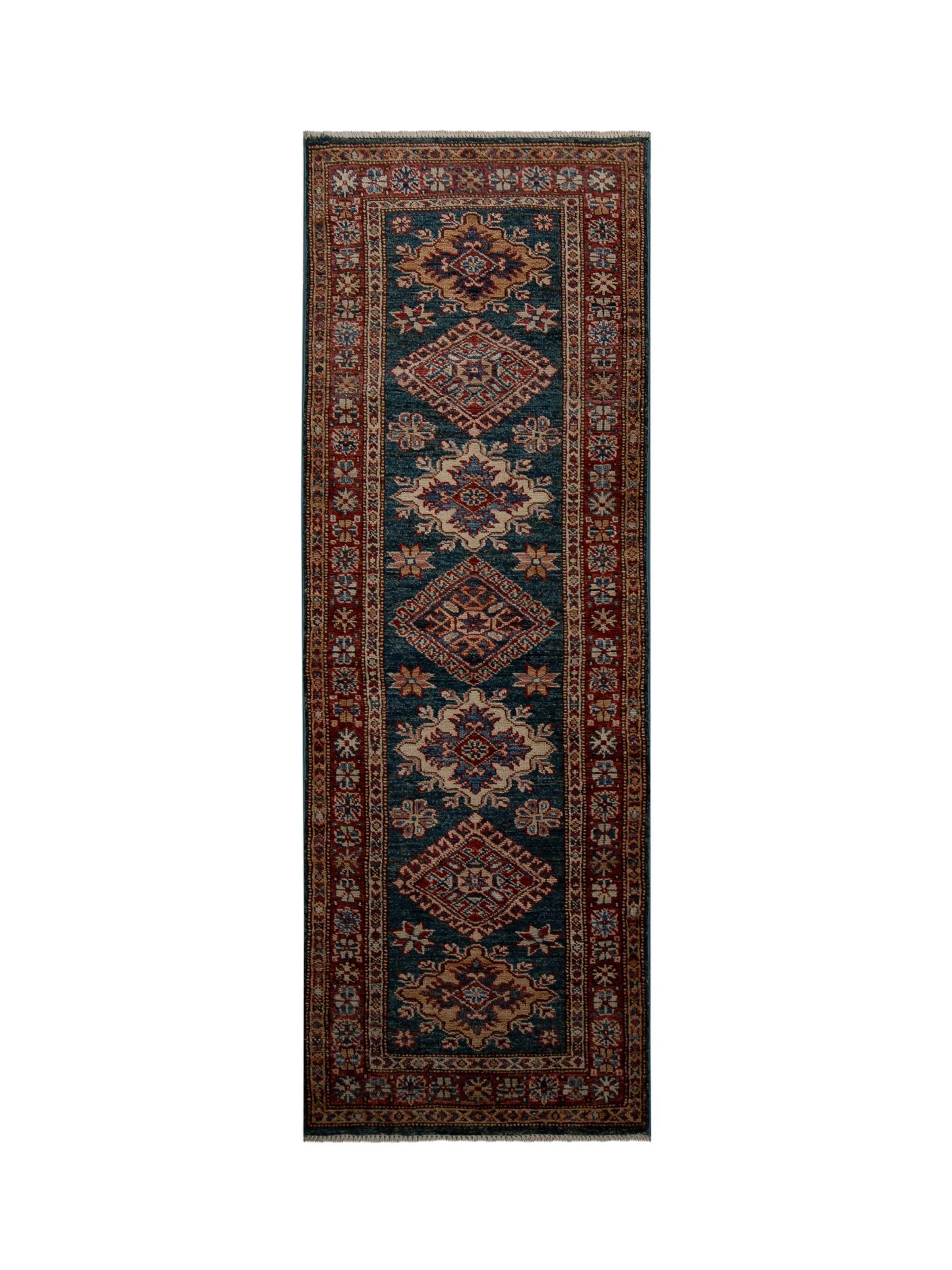 Gooch Oriental Supreme Kazak Runner Rug, Green, L172 x W60 cm