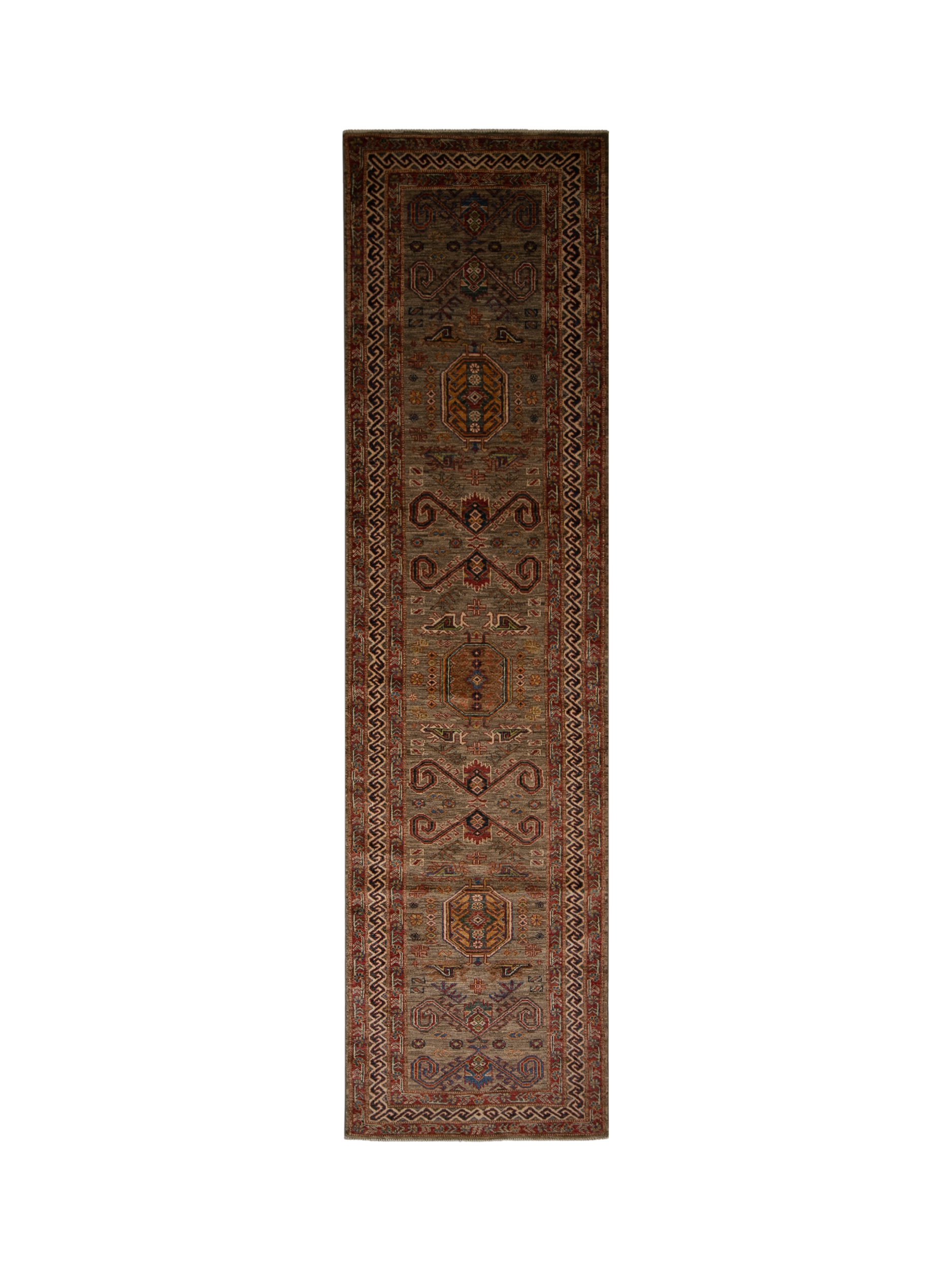 Gooch Oriental Supreme Kazak Runner Rug, Grey, L308 x W79 cm