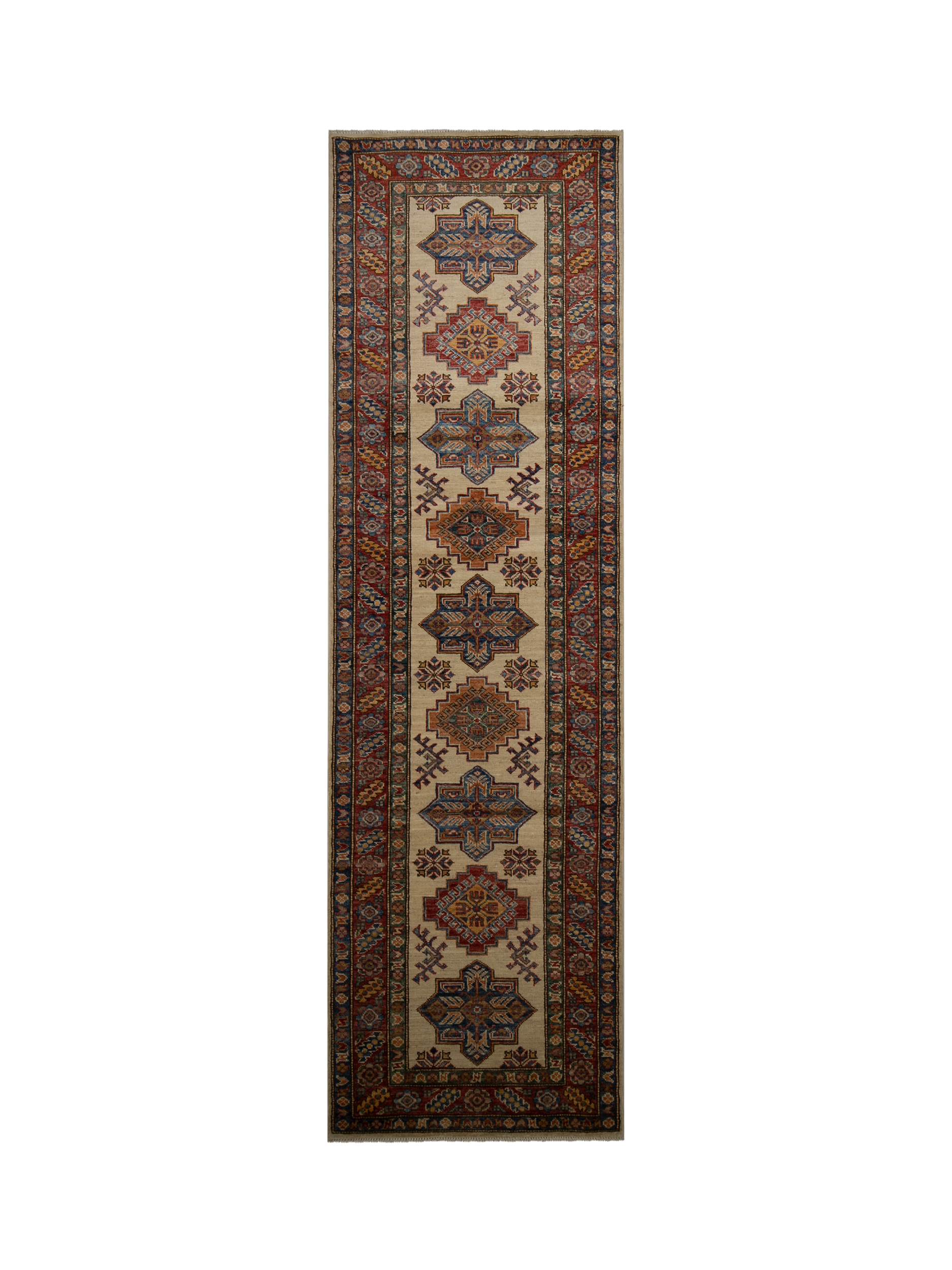 Gooch Oriental Supreme Kazak Runner Rug, Natural, L255 x W77 cm