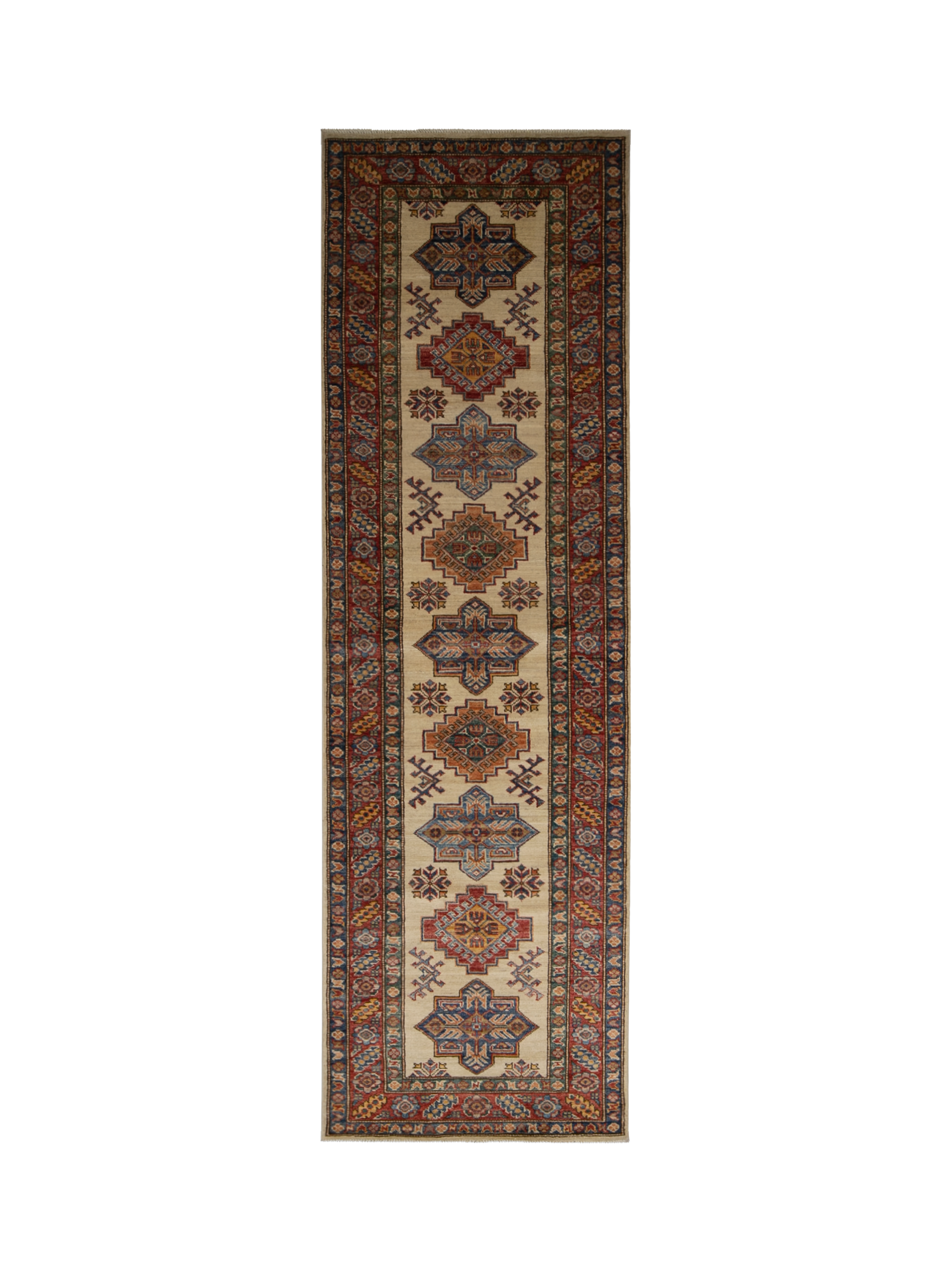 Gooch Oriental Supreme Kazak Runner Rug, Natural, L255 x W78 cm