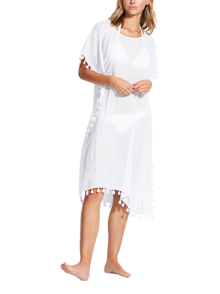 Seafolly Amnesia Midi Kaftan, White, White