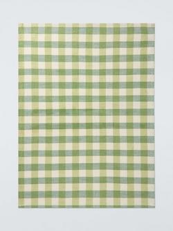 John Lewis Gingham Cotton Tea Towel, Pistachio