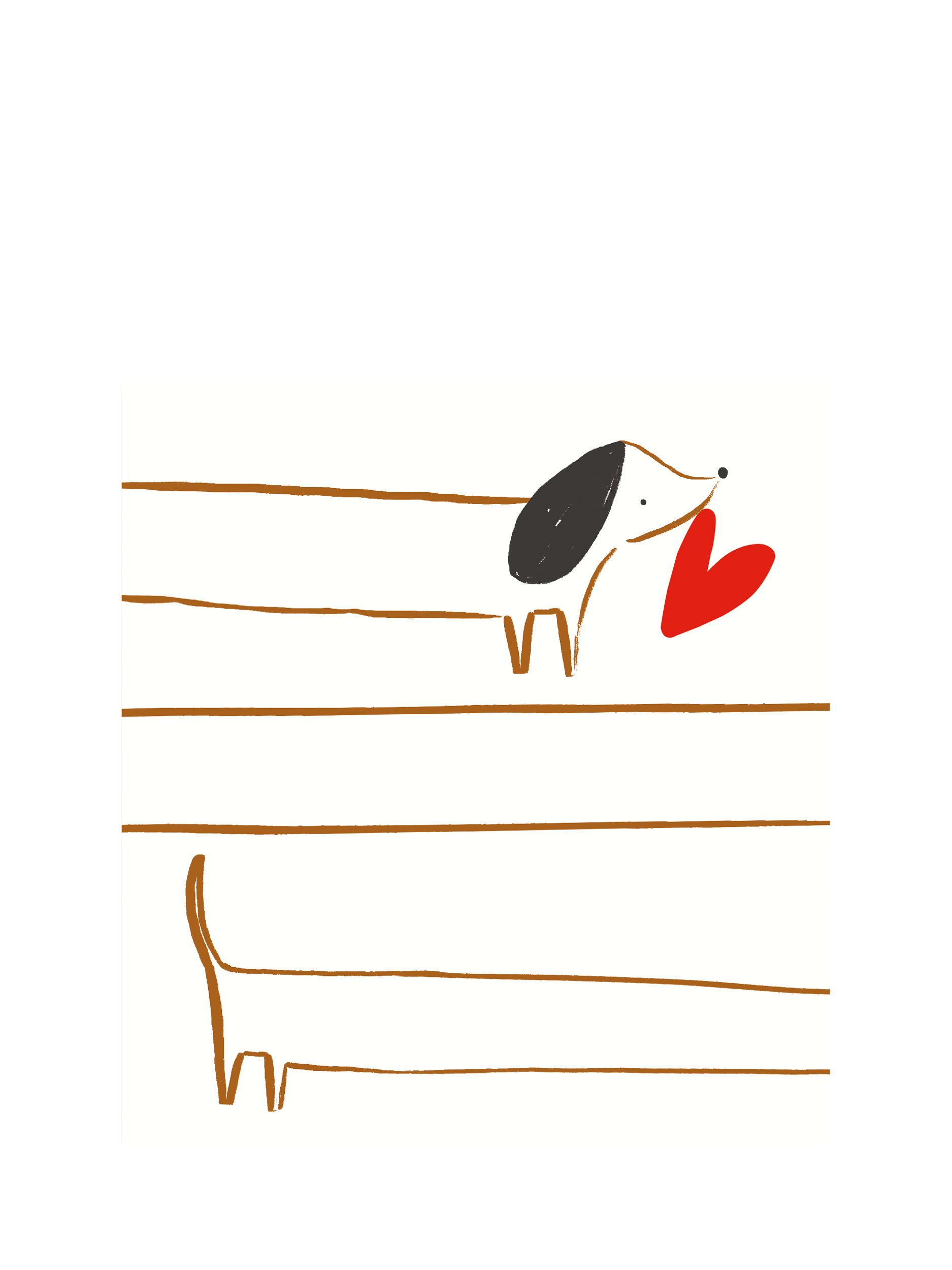 Caroline Gardner Sausage Dog Holding Heart Valentine's Day Card