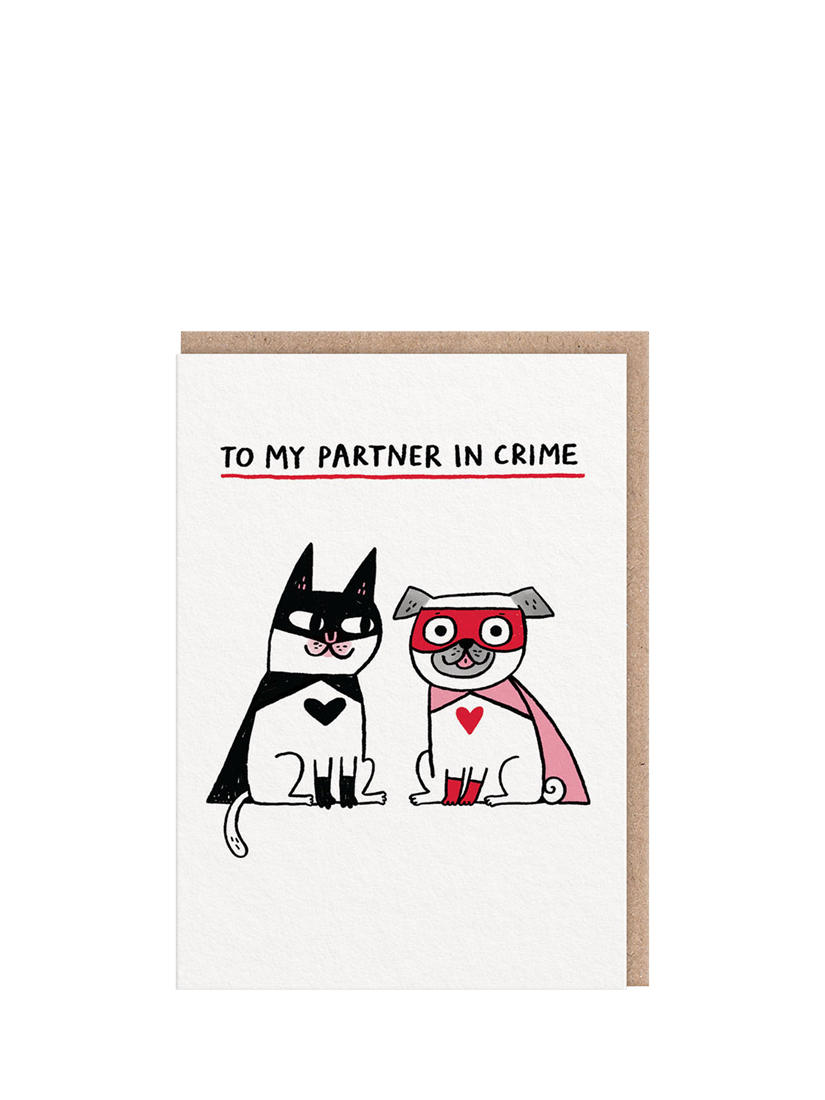 Ohh Deer Partner in Crime Costume Valentine's Day Card