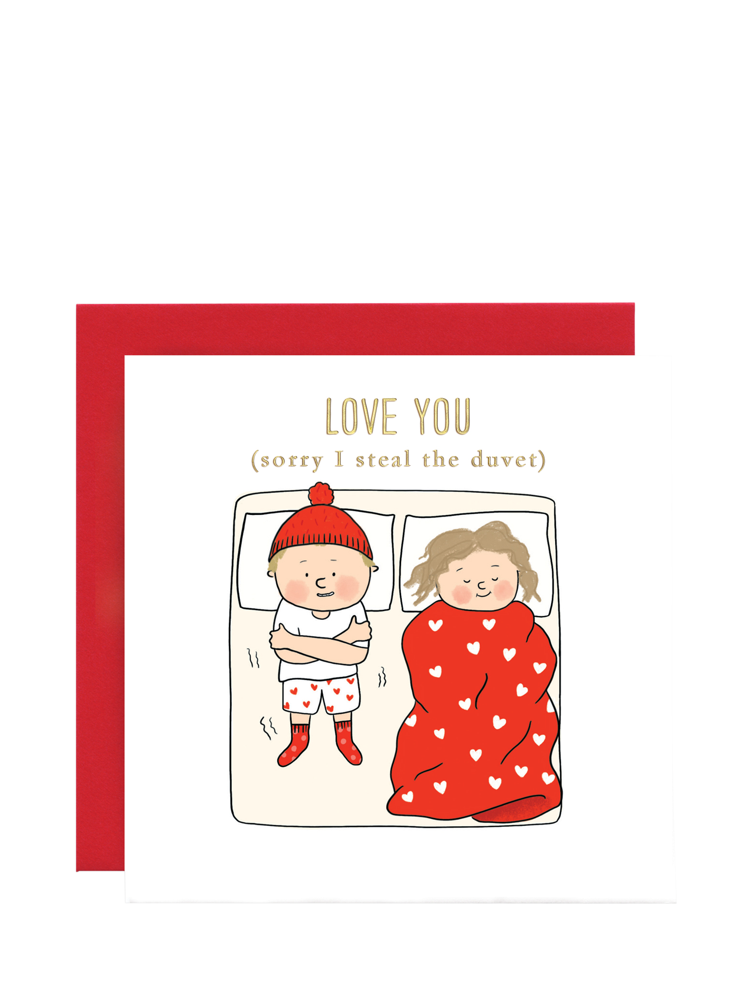 Susan O'Hanlon Duvet Hog Love You Valentine's Day Card