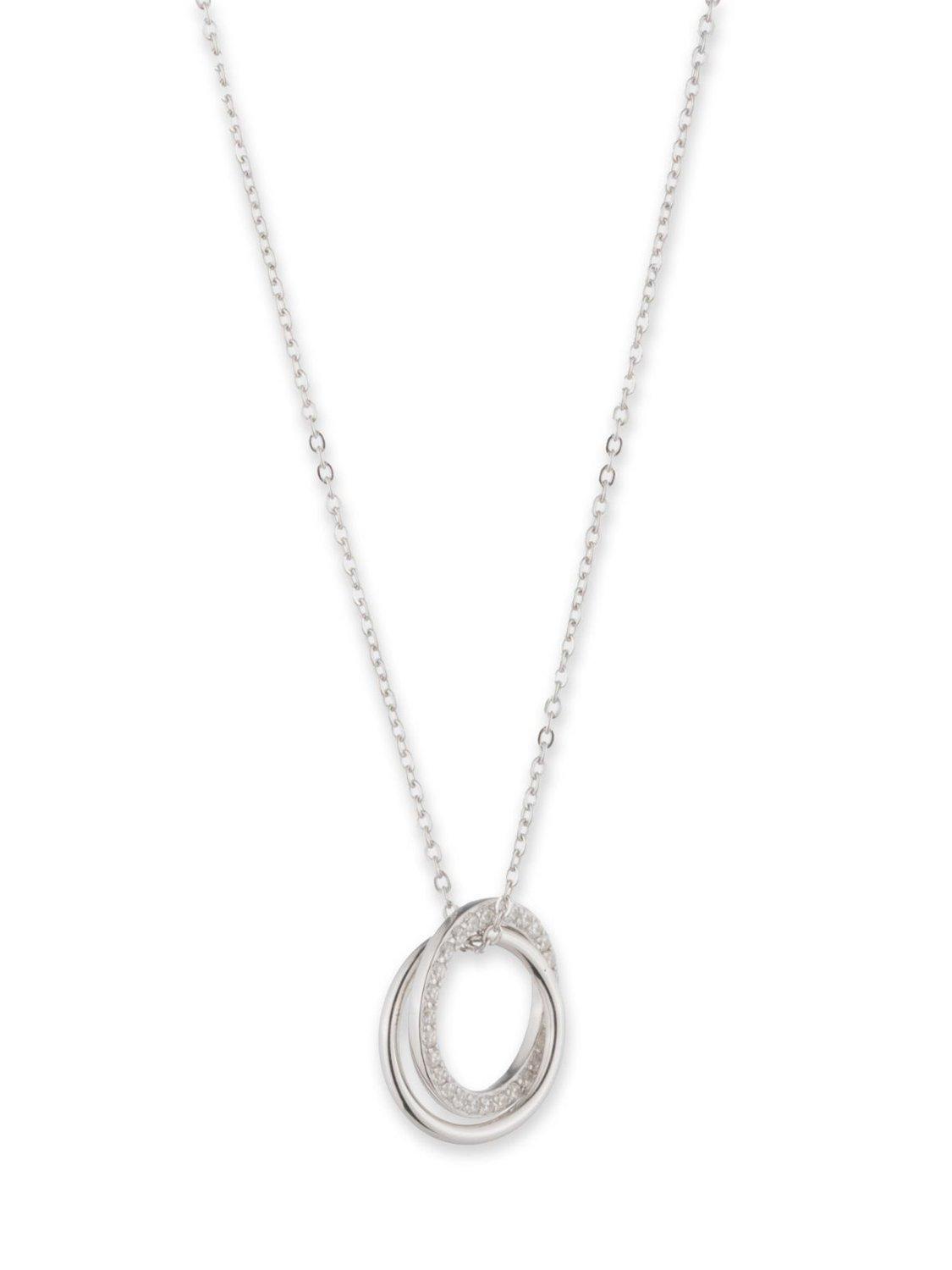 Ralph Lauren Pavé Criss Cross Pendant, Silver