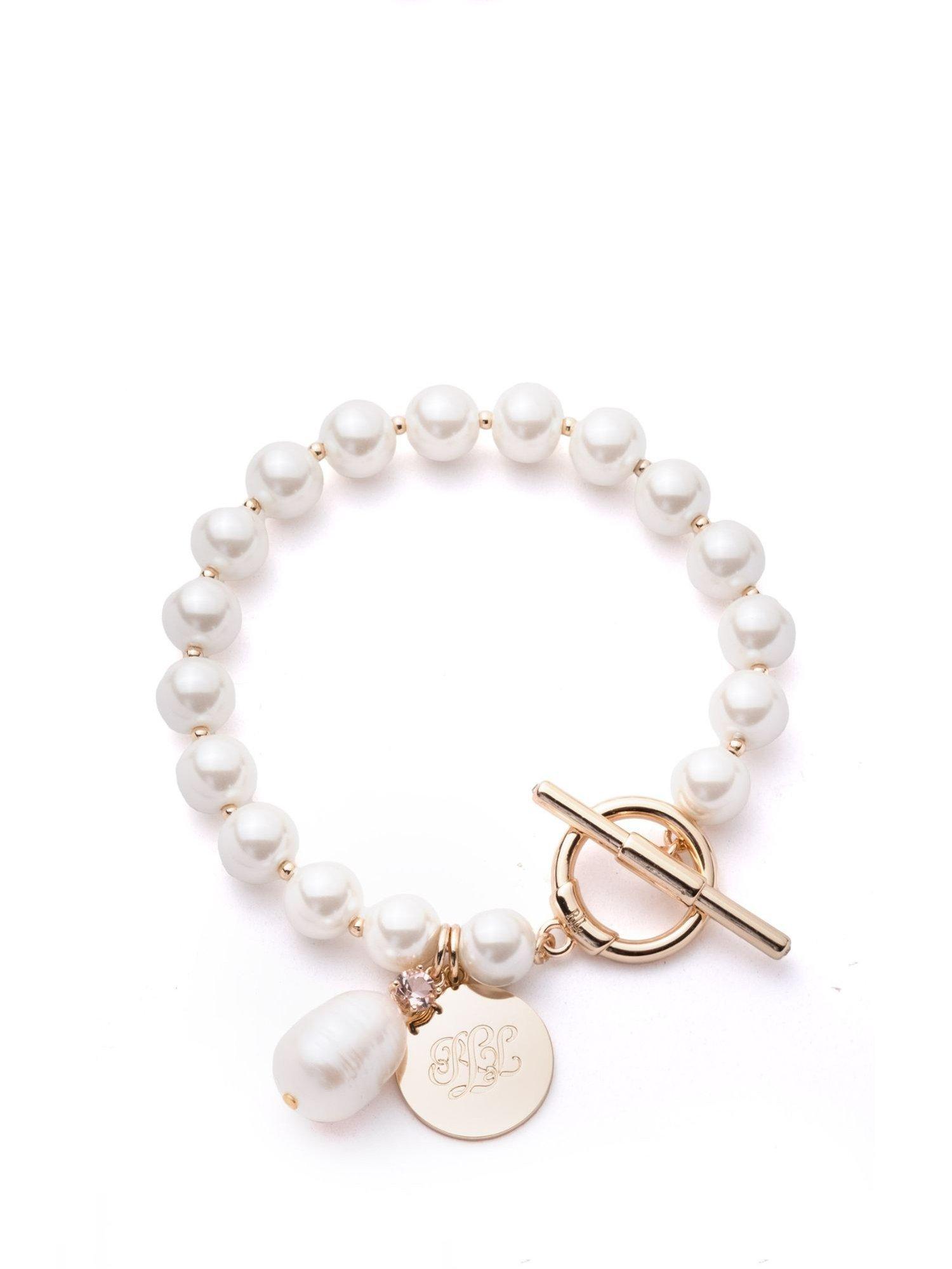Ralph Lauren Bridgette Pearl Bracelet, Pink/Gold