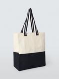 John Lewis Colour Block Cotton Canvas Beach Bag, Natural Multi