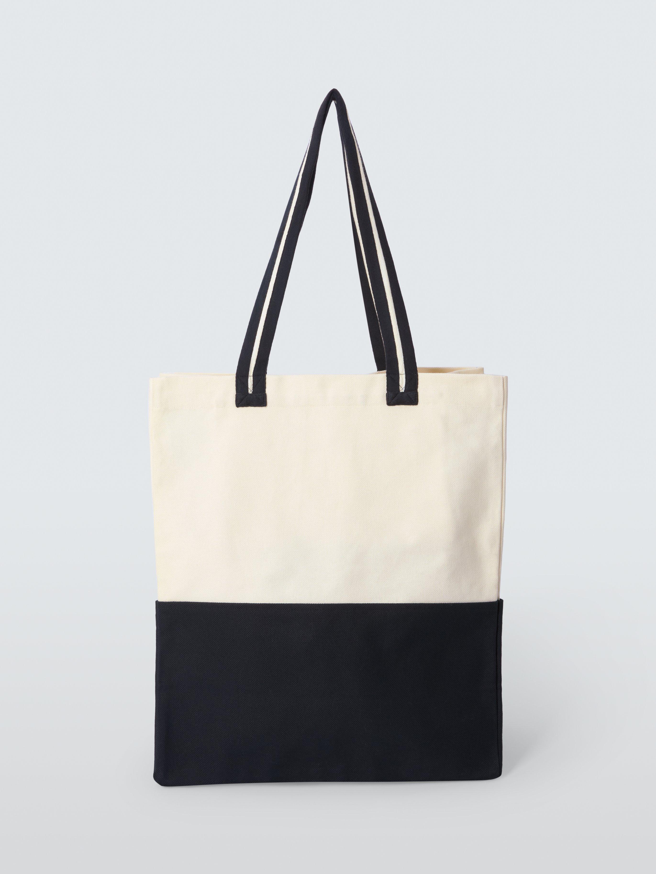 Product image 3 of 6, which shows John Lewis Colour Block Cotton Canvas Beach Bag, Natural Multi