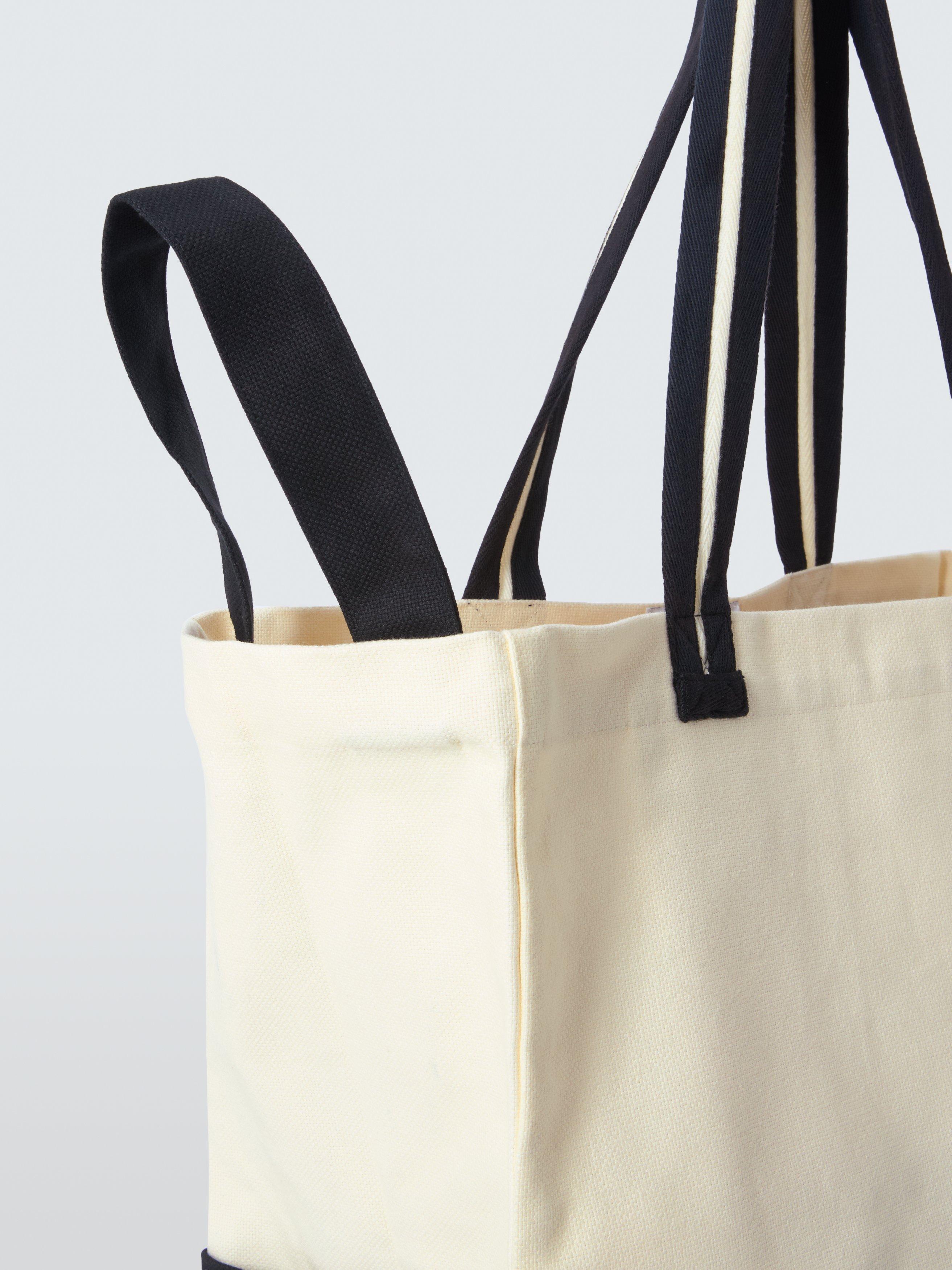 Product image 5 of 6, which shows John Lewis Colour Block Cotton Canvas Beach Bag, Natural Multi