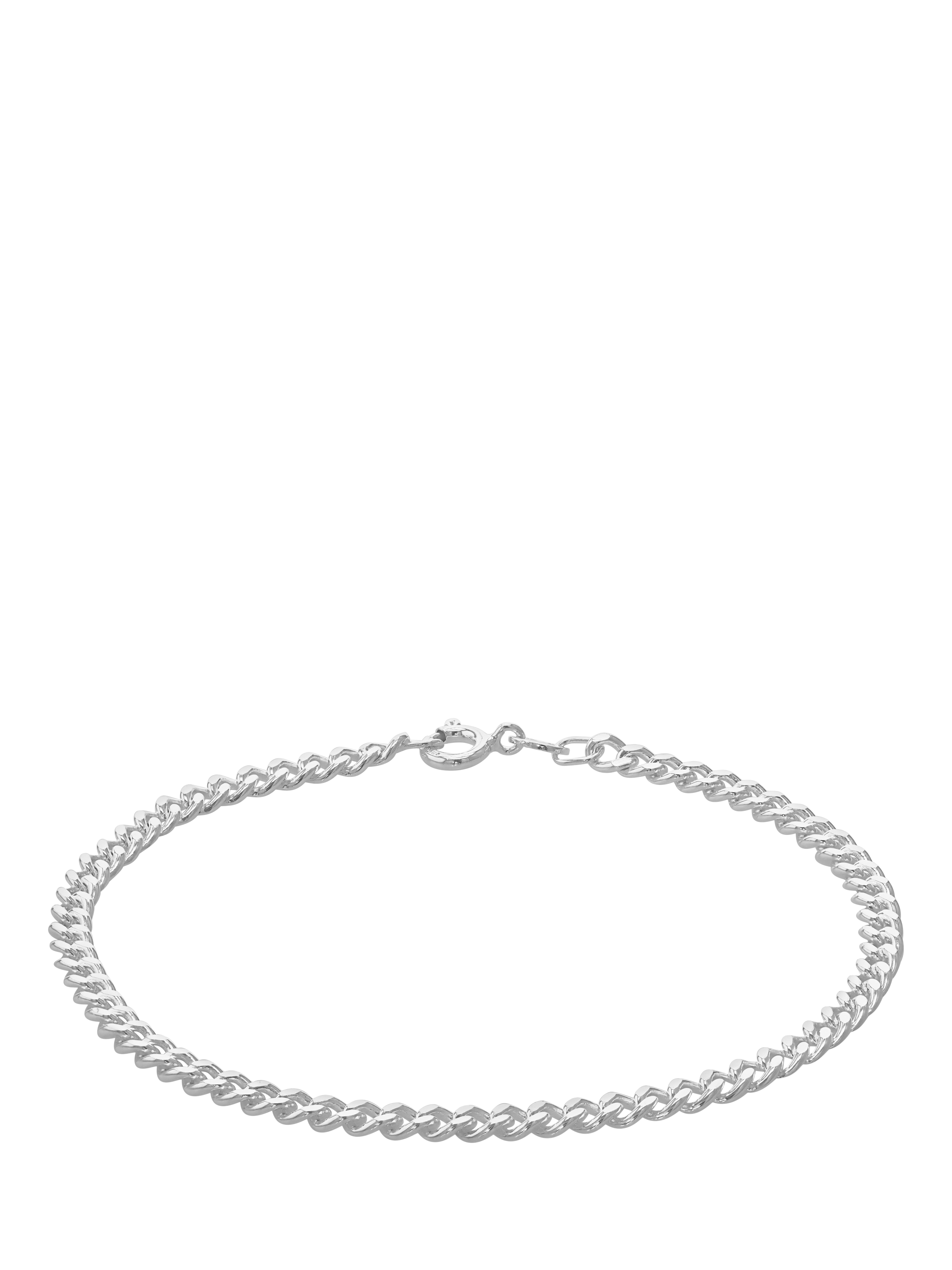 Product image 1 of 3, which shows Hoxton London Men's Panza Curb Chain Bracelet, Silver