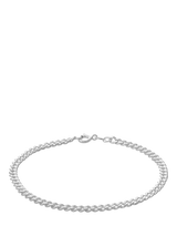 Hoxton London Men's Panza Curb Chain Bracelet, Silver