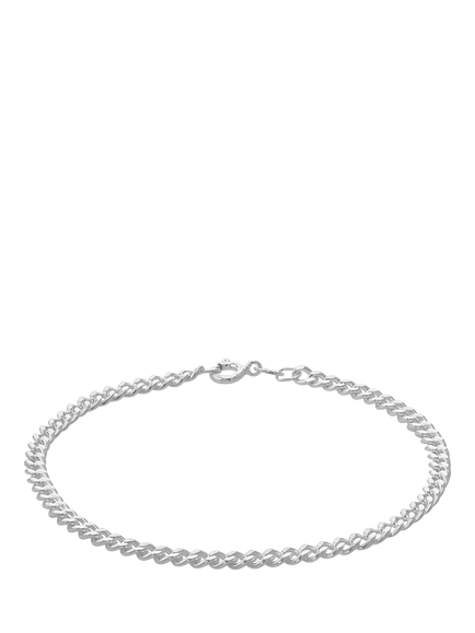 Hoxton London Men's Panza Curb Chain Bracelet, Silver, Silver