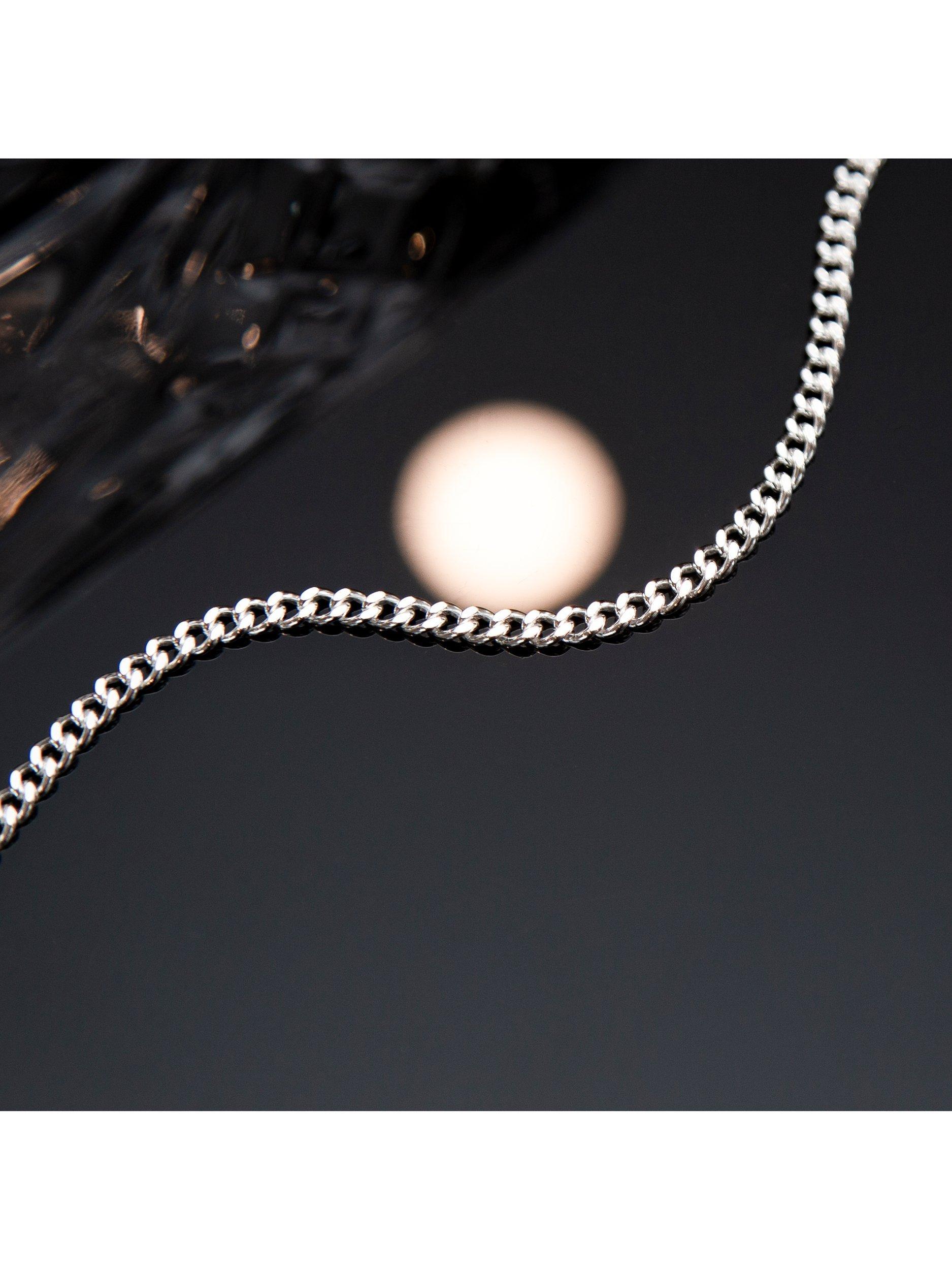 Product image 2 of 3, which shows Hoxton London Men's Panza Curb Chain Bracelet, Silver