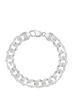Hoxton London Men's Curb Chain Bracelet, Silver, Silver