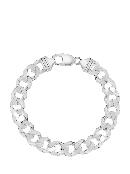 Hoxton London Men's Curb Chain Bracelet, Silver, Silver