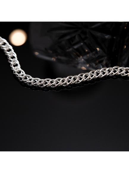 Hoxton London Double Link Curb Chain Bracelet, Silver - view 2, Silver