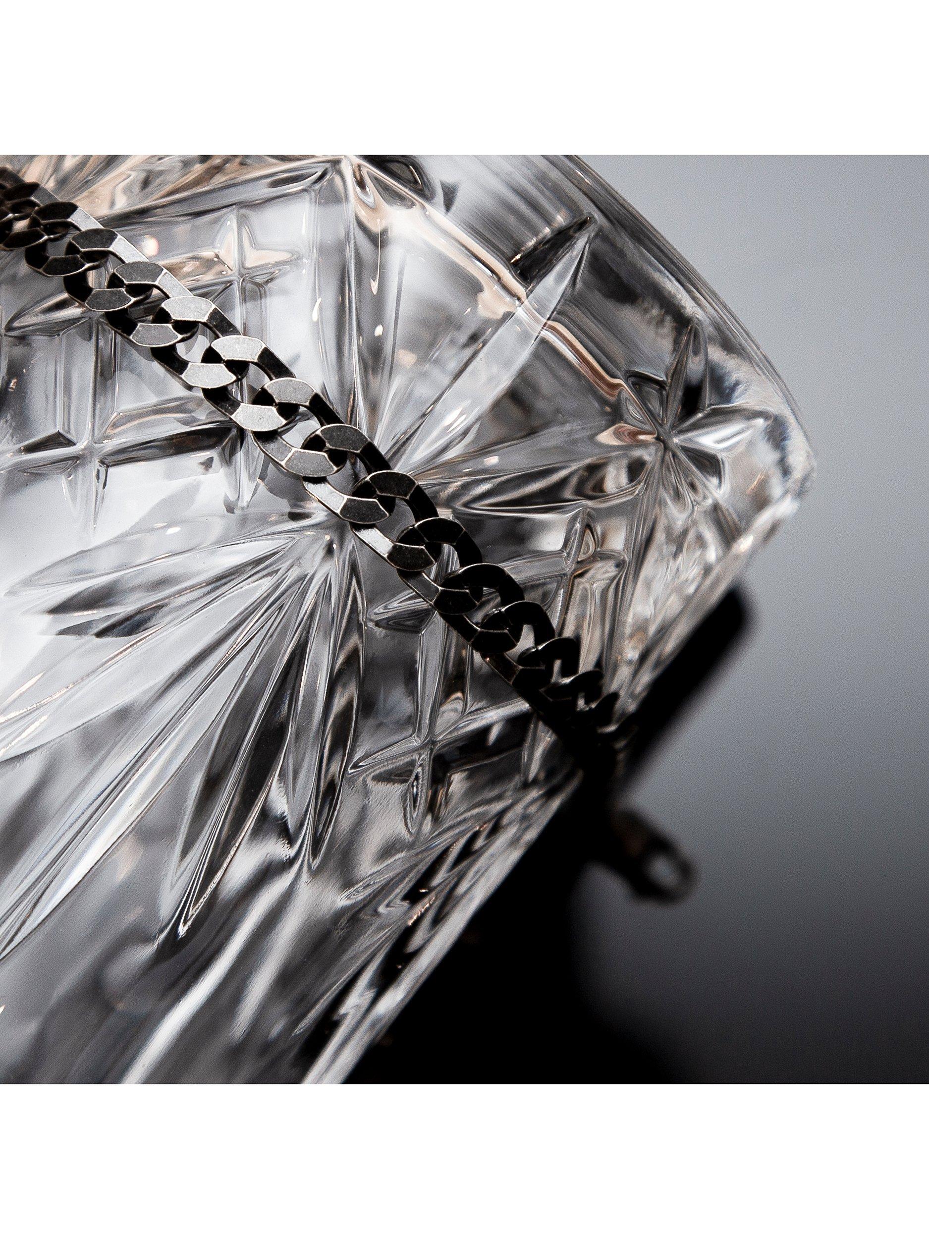 Product image 4 of 5, which shows Hoxton London Men's Flat Curb Chain Bracelet, Black