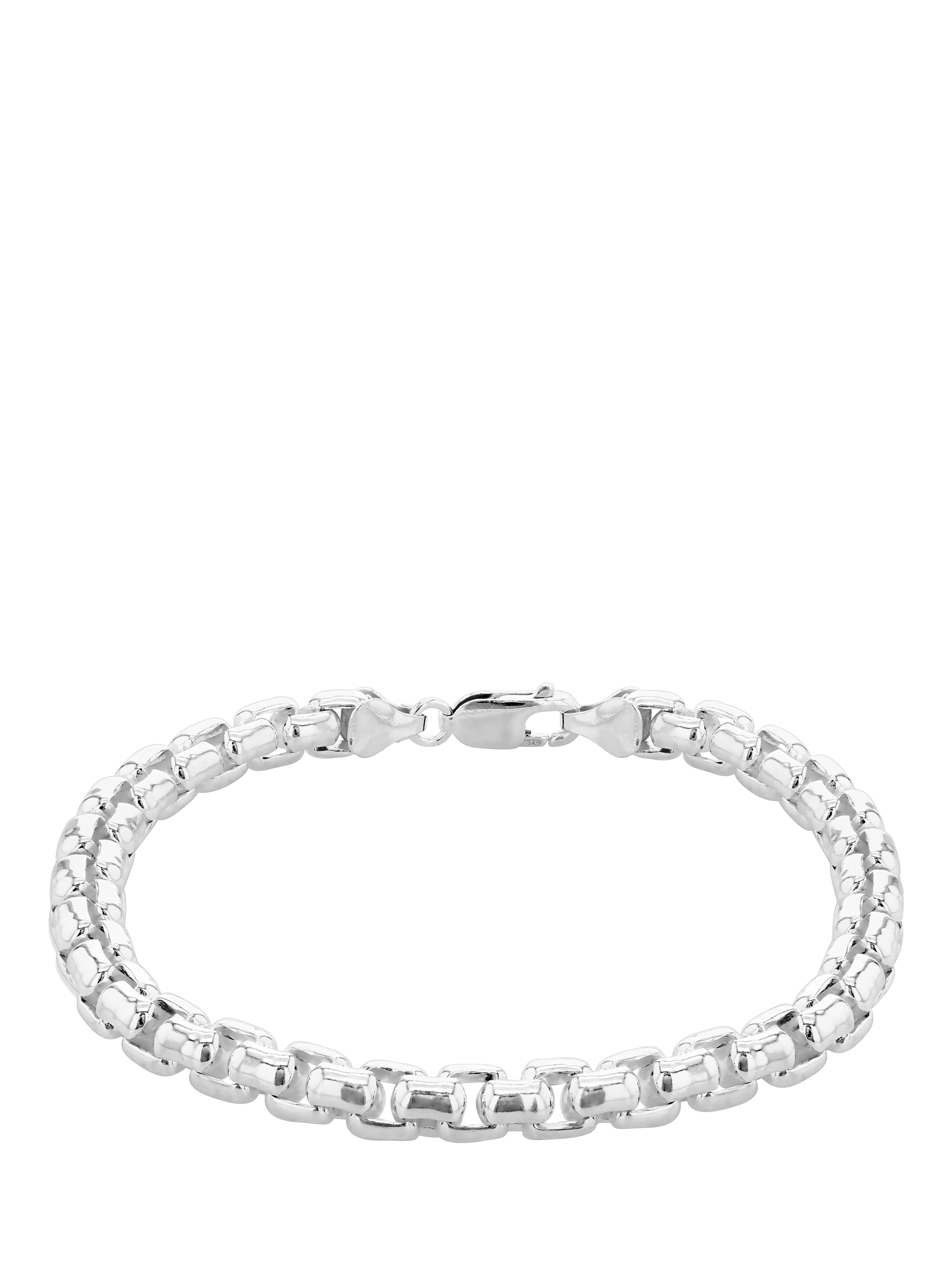 Product image 1 of 3, which shows Hoxton London Men's Box Chain Bracelet, Silver