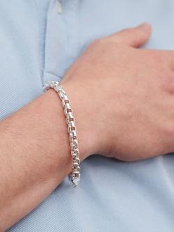 Hoxton London Men's Box Chain Bracelet, Silver - view 2, Silver