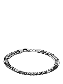 Hoxton London Oxidised Foxtail Bracelet, Silver, Silver