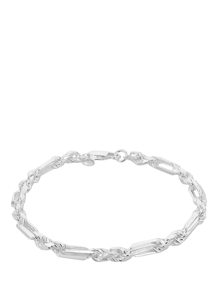 Hoxton London Men's Figaro Rope Bracelet, Silver, Silver