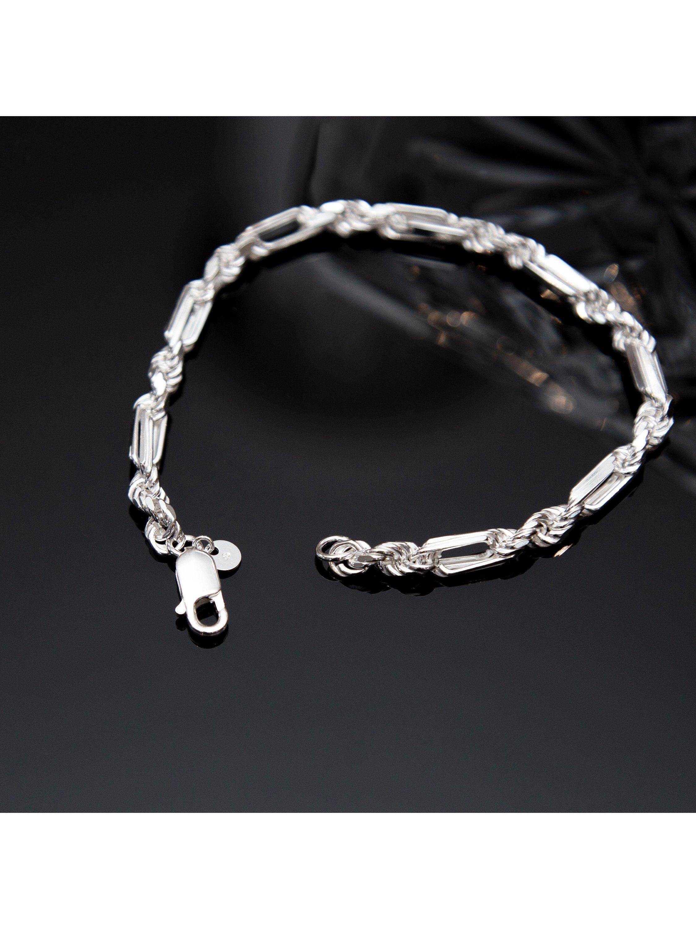 Product image 2 of 5, which shows Hoxton London Men's Figaro Rope Bracelet, Silver