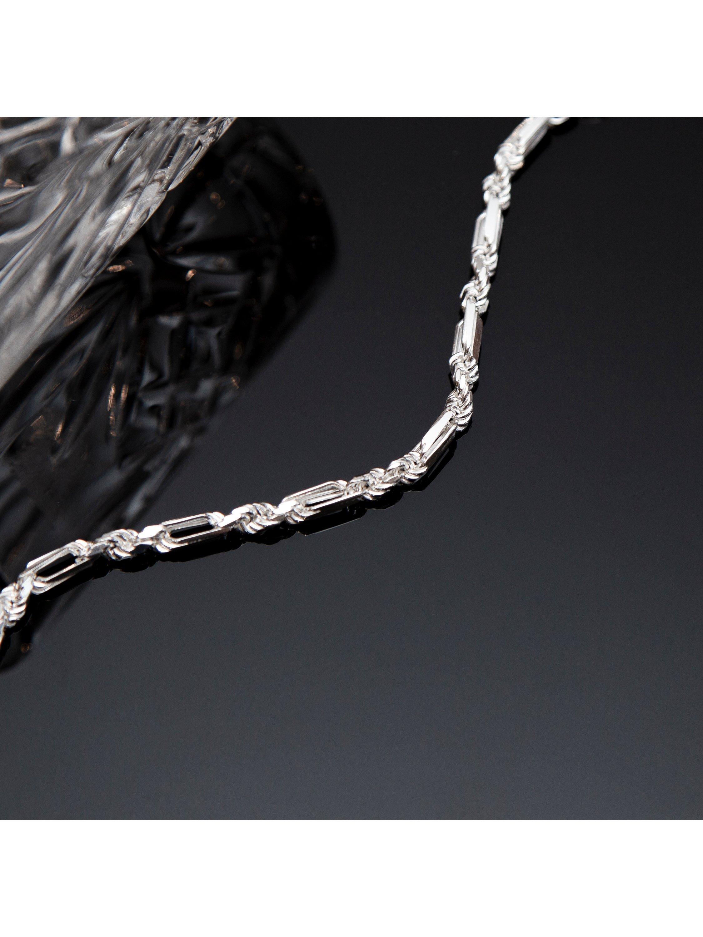 Product image 3 of 5, which shows Hoxton London Men's Figaro Rope Bracelet, Silver