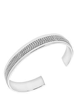 Hoxton London Men's Mesh Cuff Bangle, Silver, Silver