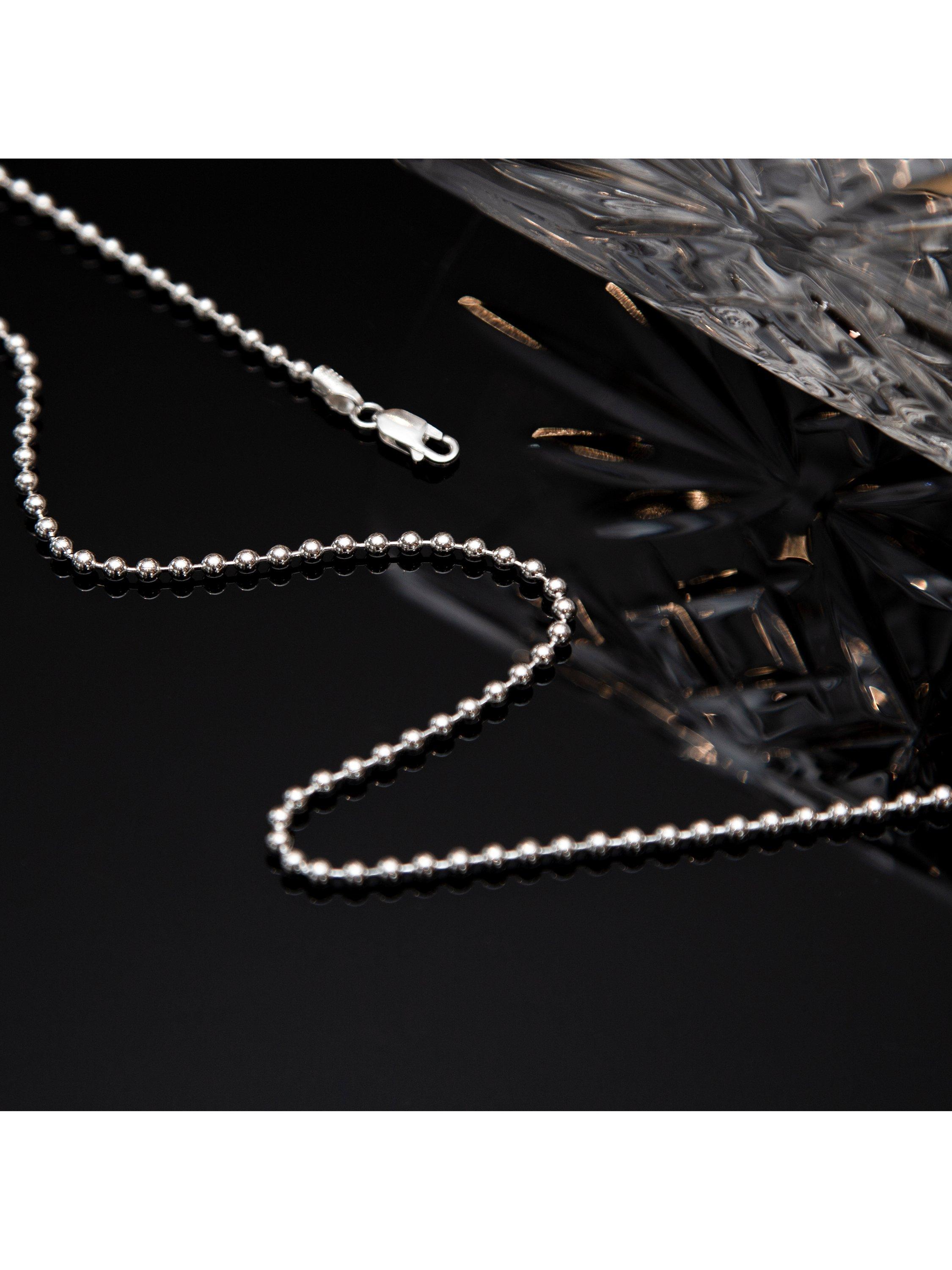 Product image 3 of 5, which shows Hoxton London Men's Ball Chain Necklace, Silver