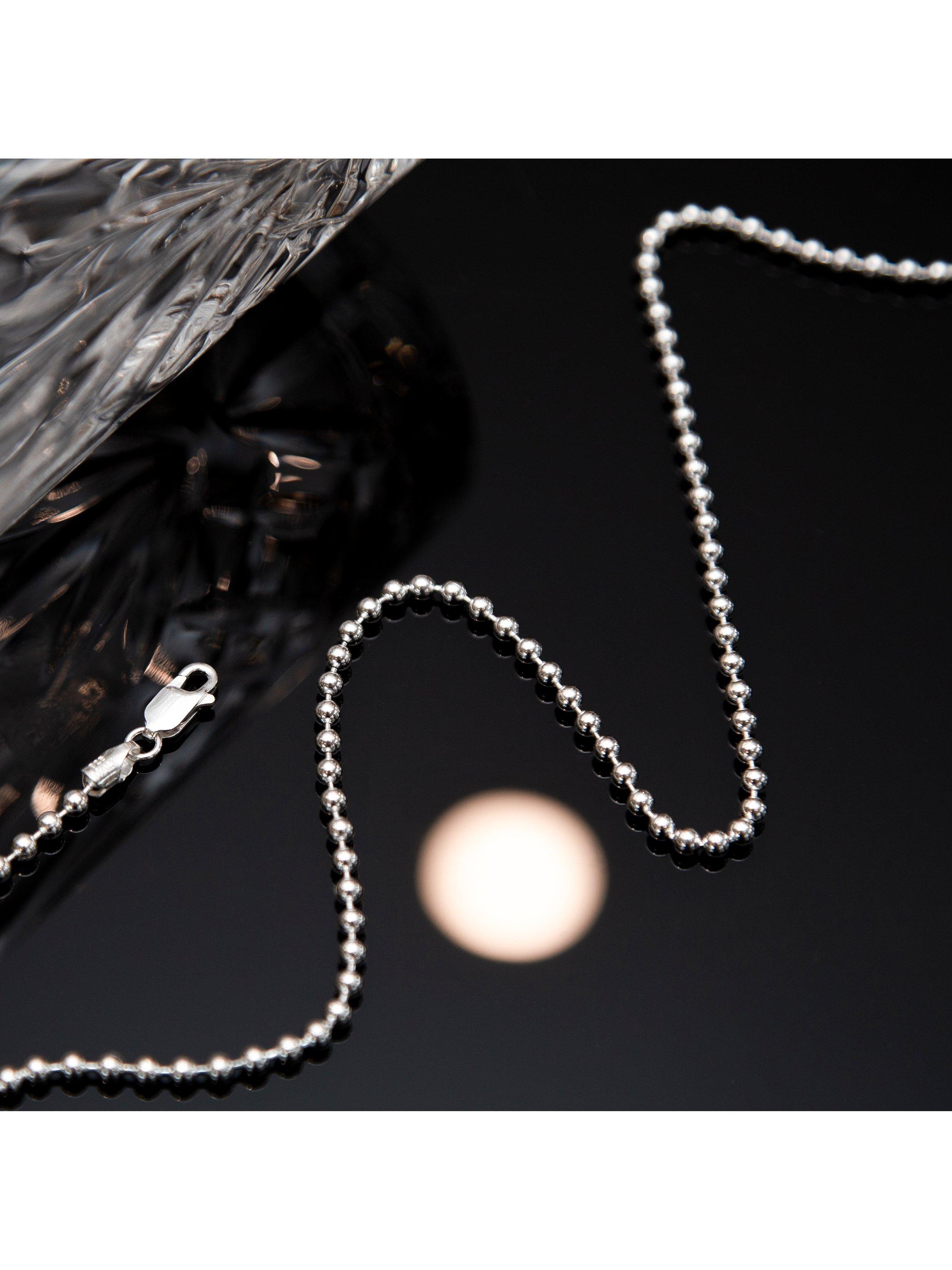 Product image 4 of 5, which shows Hoxton London Men's Ball Chain Necklace, Silver