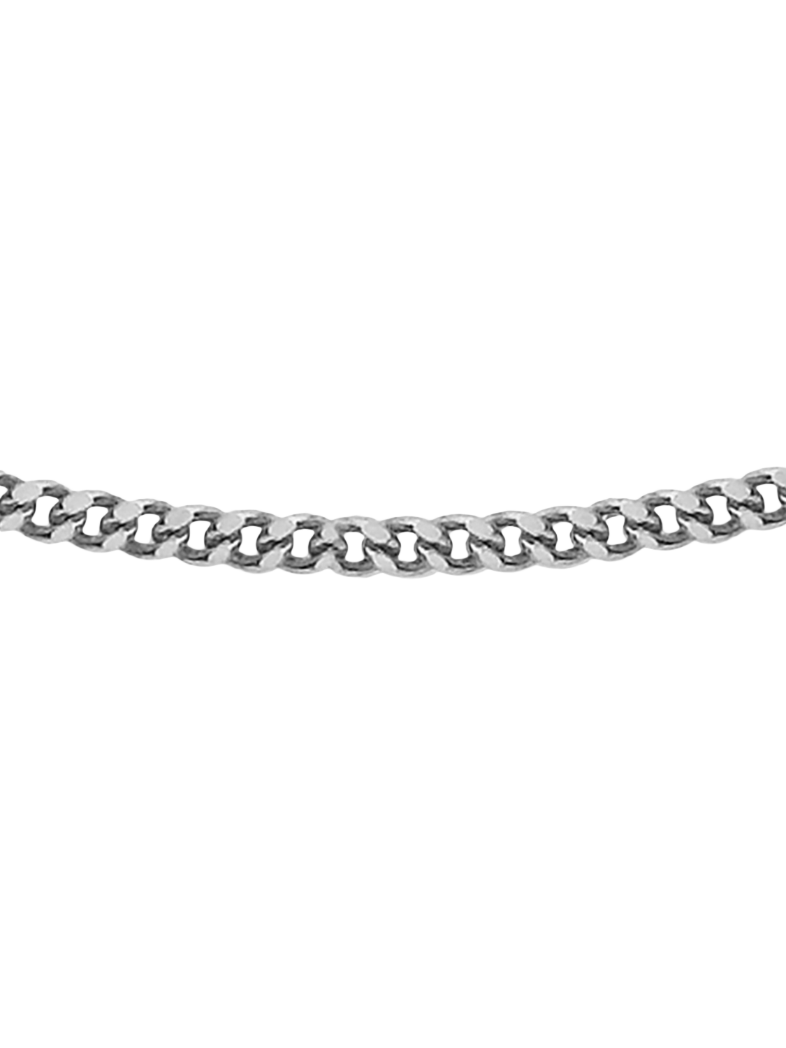 Product image 1 of 4, which shows Hoxton London Men's Panza Curb Chain Necklace, Silver
