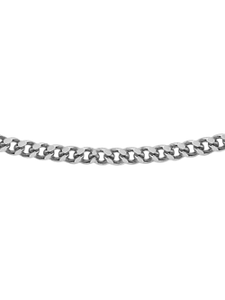 Hoxton London Men's Panza Curb Chain Necklace, Silver, Silver