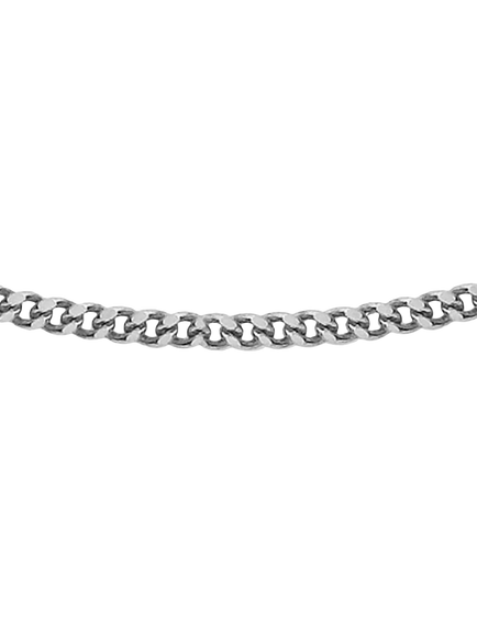 Hoxton London Men's Panza Curb Chain Necklace, Silver, Silver