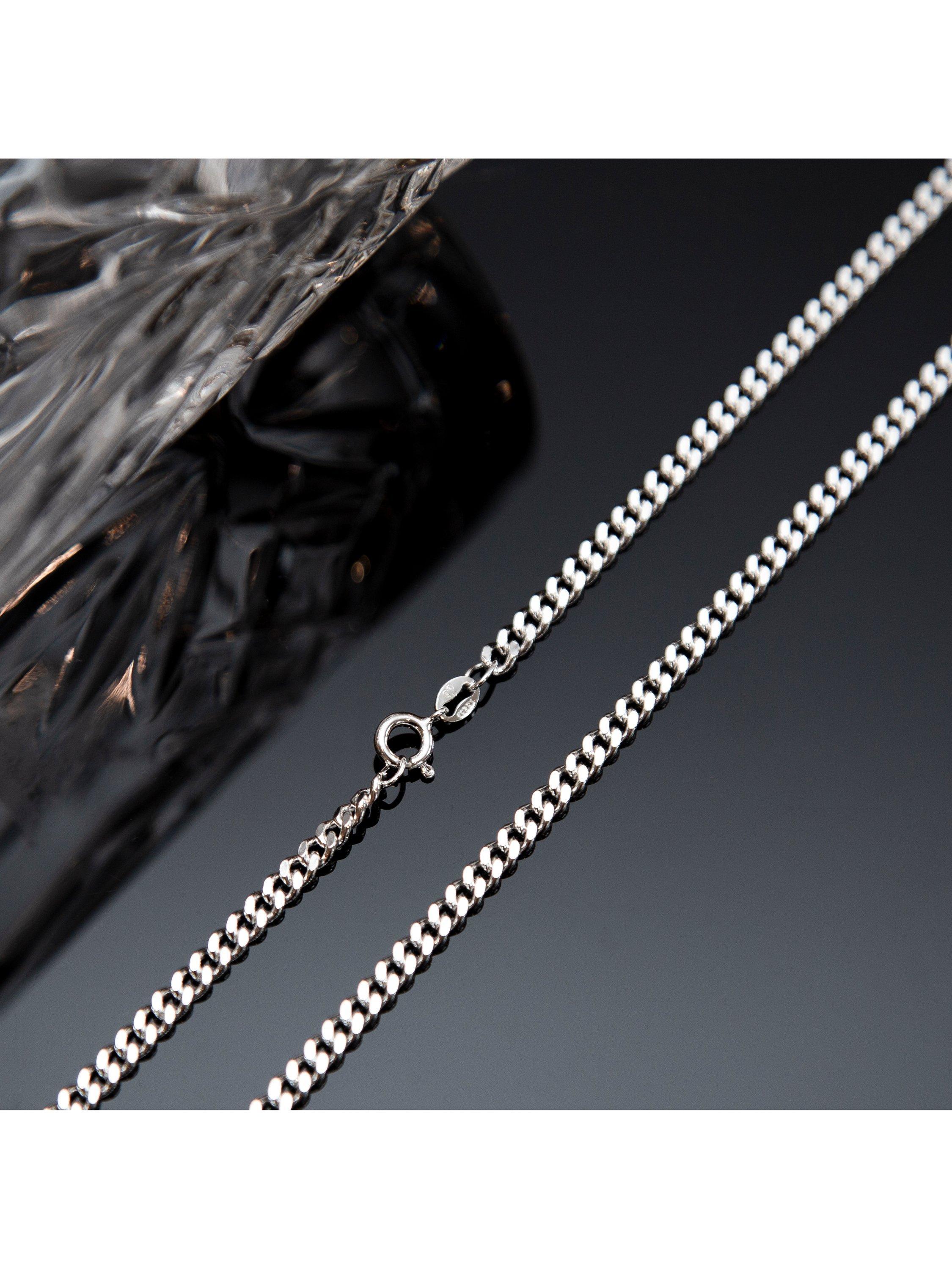 Product image 2 of 4, which shows Hoxton London Men's Panza Curb Chain Necklace, Silver