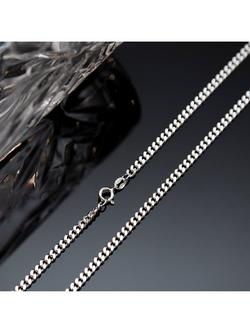 Hoxton London Men's Panza Curb Chain Necklace, Silver - view 2, Silver