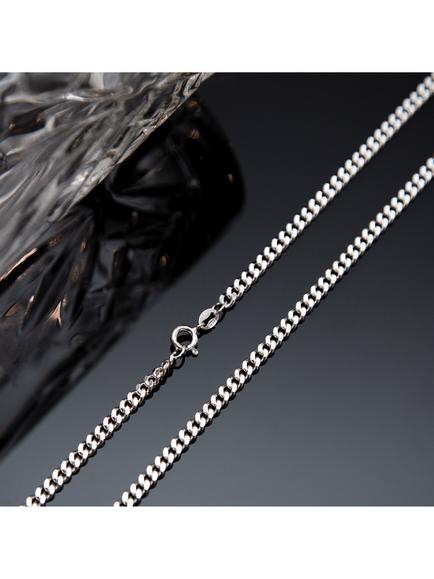 Hoxton London Men's Panza Curb Chain Necklace, Silver - view 2, Silver