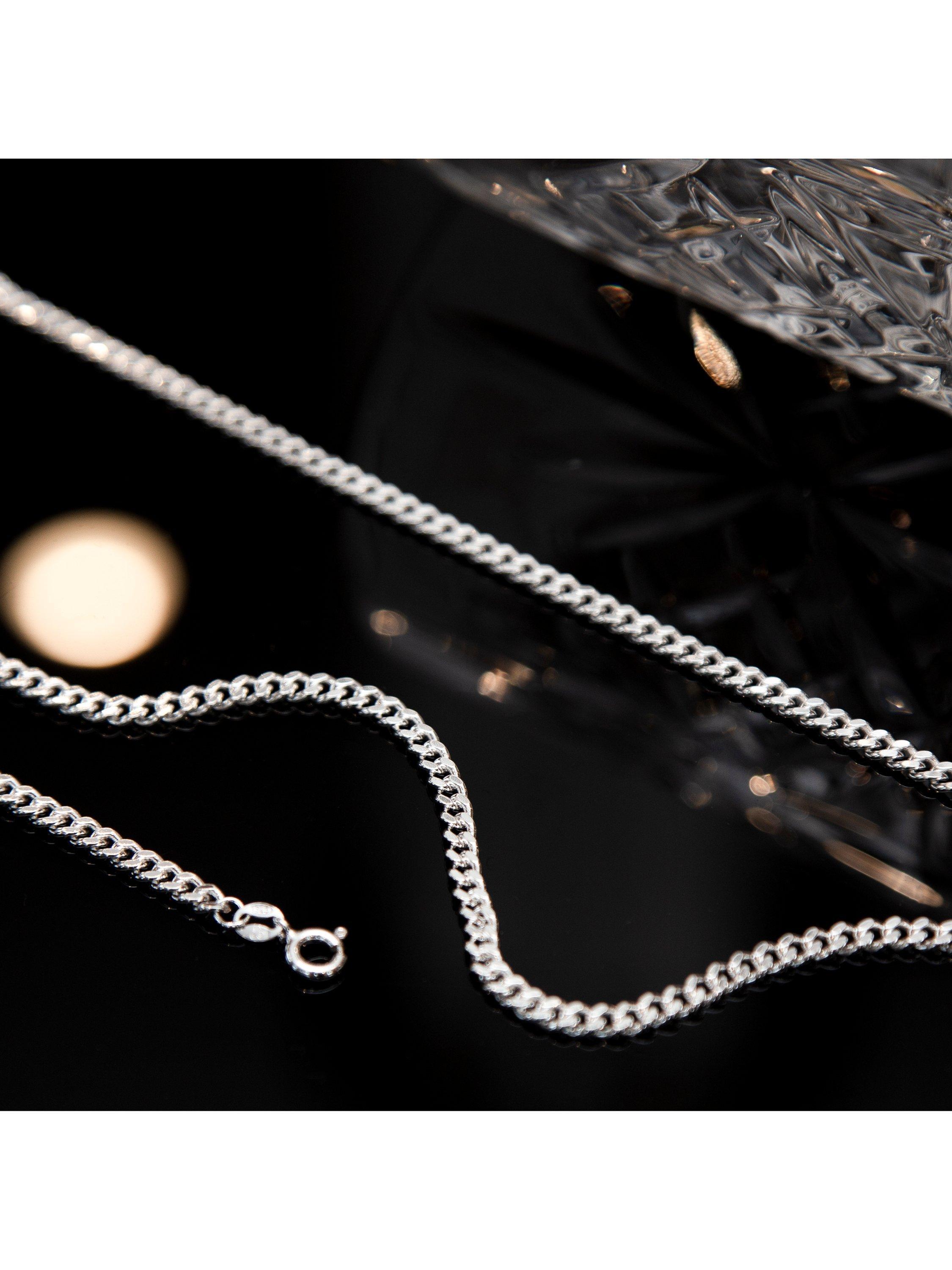 Product image 3 of 4, which shows Hoxton London Men's Panza Curb Chain Necklace, Silver