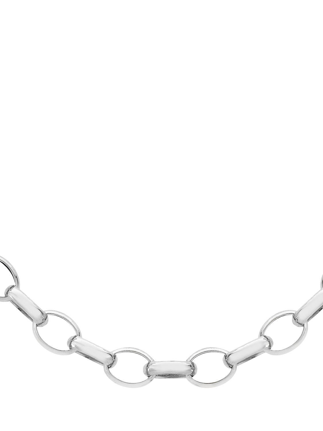 Product image 1 of 4, which shows Hoxton London Men's Oval Belcher Chain Necklace, Silver