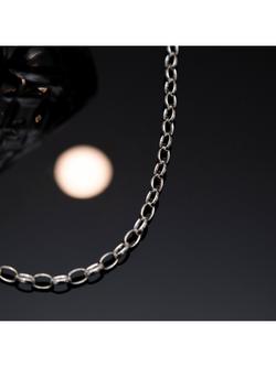 Hoxton London Men's Oval Belcher Chain Necklace, Silver - view 2, Silver