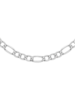 Hoxton London Men's Figaro Chain Necklace, Silver, Silver