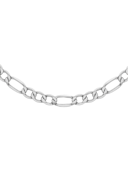 Hoxton London Men's Figaro Chain Necklace, Silver, Silver
