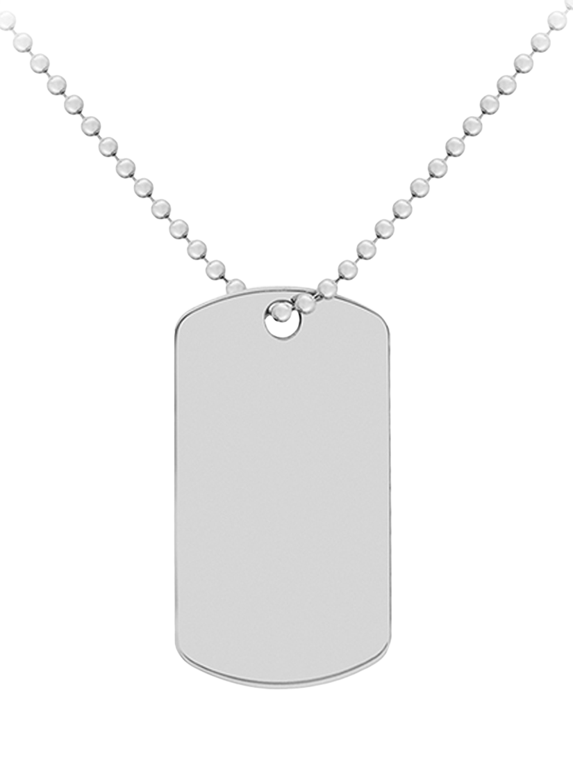 Product image 1 of 4, which shows Hoxton London Men's Dog Tag Chain Necklace, Silver