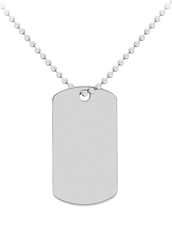 Hoxton London Men's Dog Tag Chain Necklace, Silver, Silver