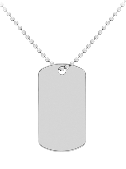 Hoxton London Men's Dog Tag Chain Necklace, Silver, Silver