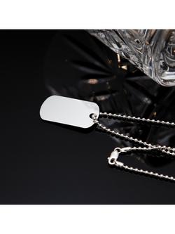 Hoxton London Men's Dog Tag Chain Necklace, Silver - view 2, Silver